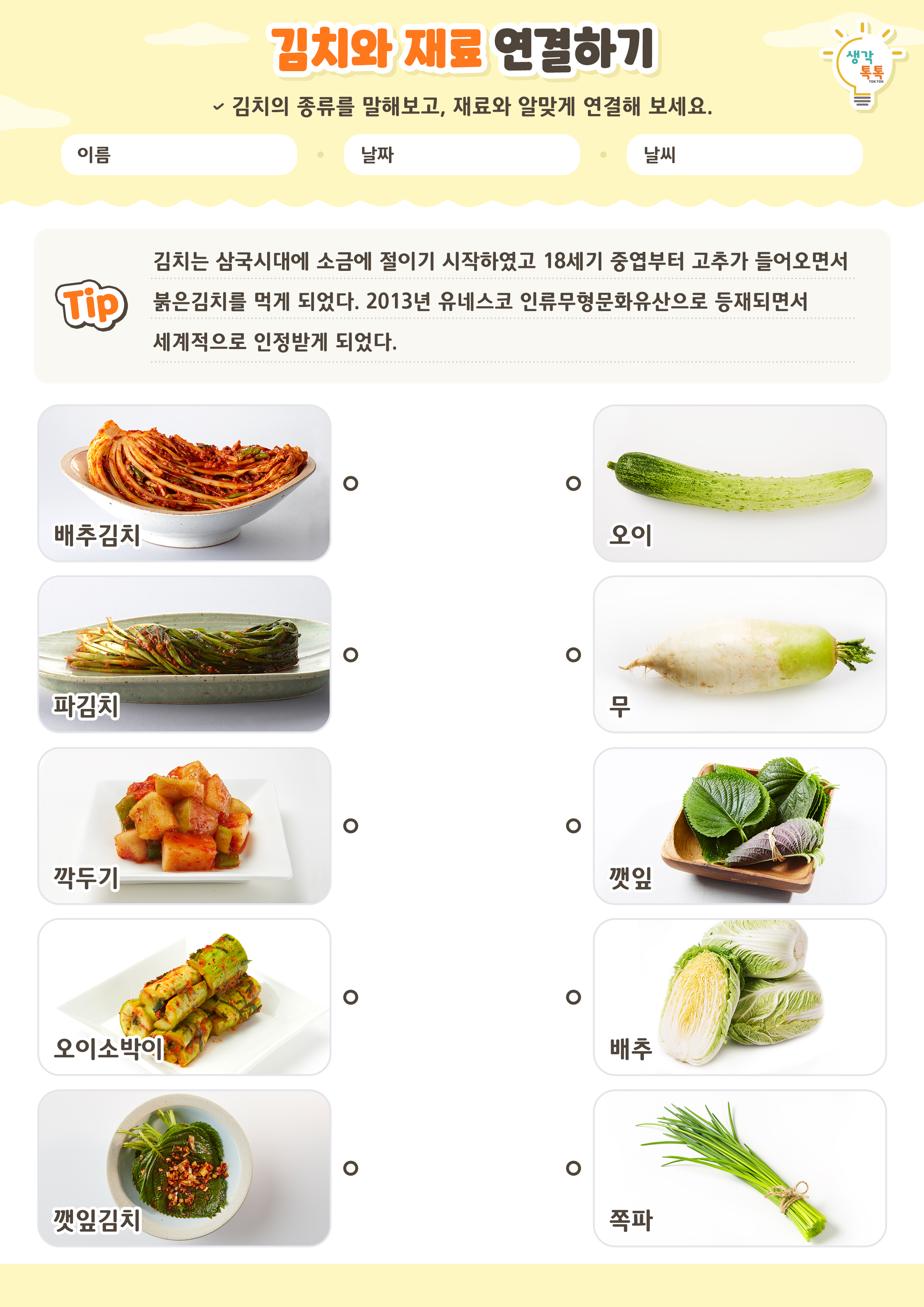 나의 가족 소개하기 활동지